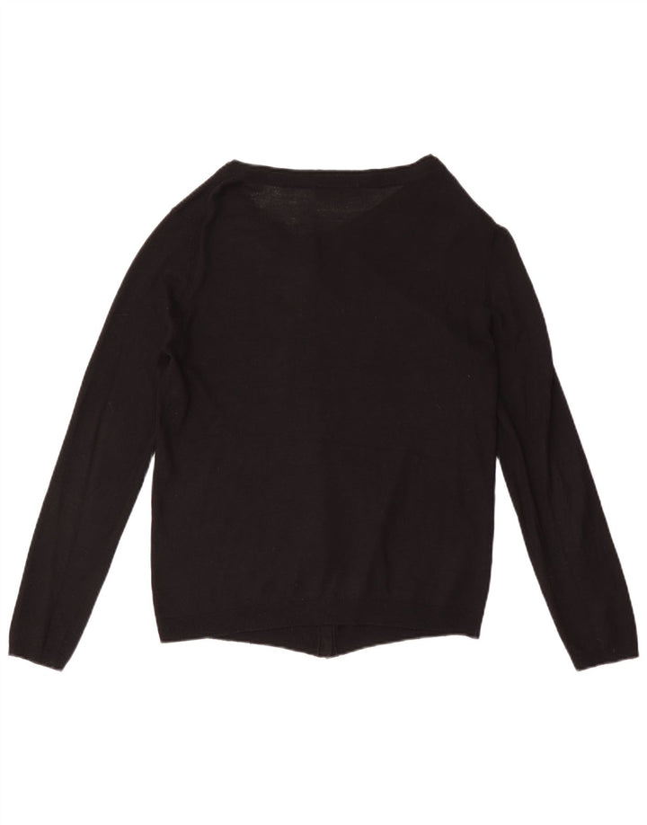 Zara Womens Cardigan Sweater UK 12 Medium Black