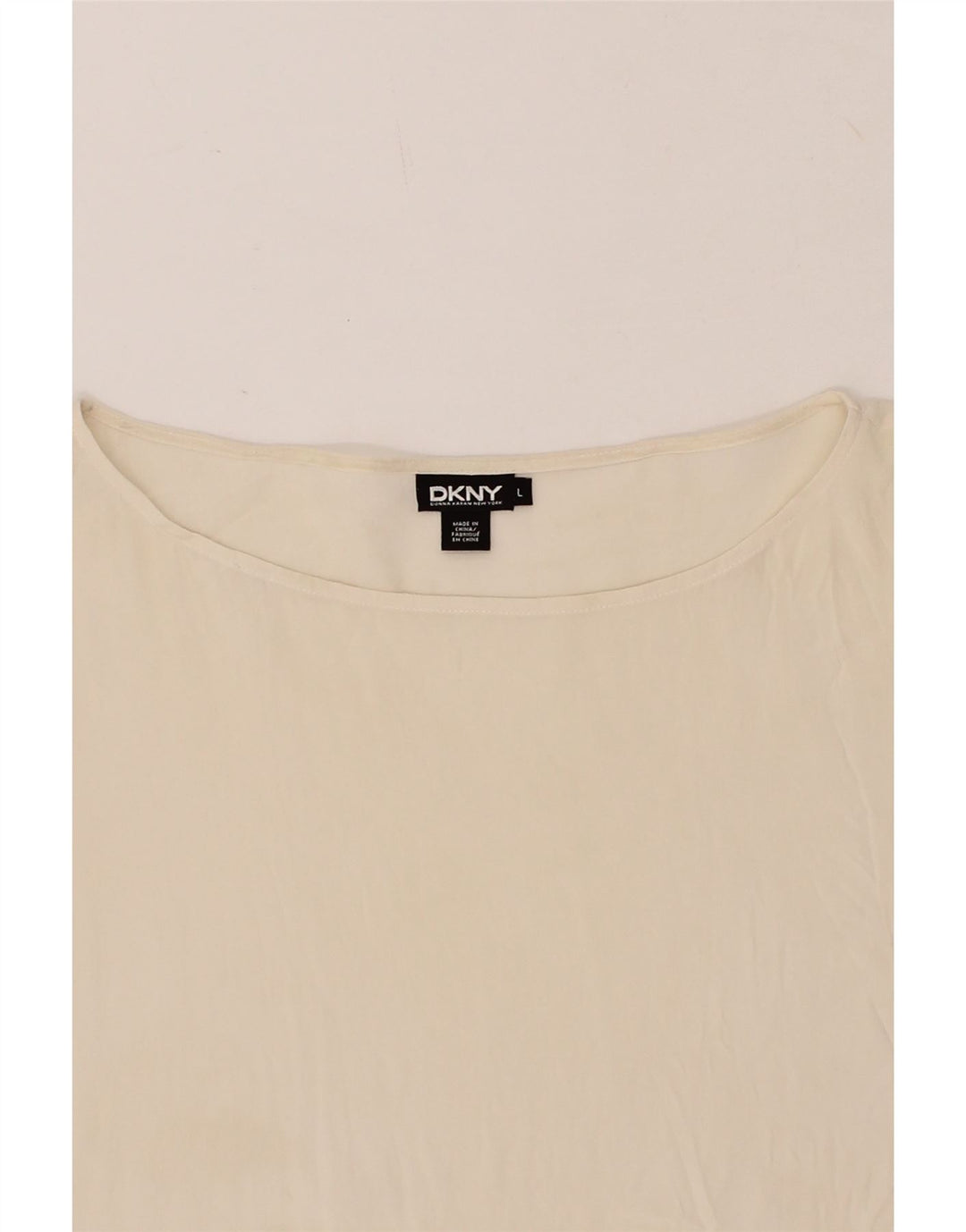 DKNY Womens Oversized T-Shirt Top UK 16 Large Off White Vintage Dkny and Second-Hand Dkny from Messina Hembry 