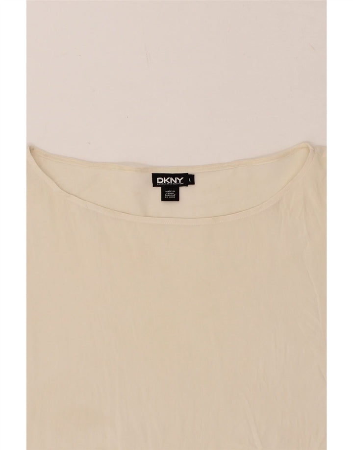 DKNY Womens Oversized T-Shirt Top UK 16 Large Off White Vintage Dkny and Second-Hand Dkny from Messina Hembry 