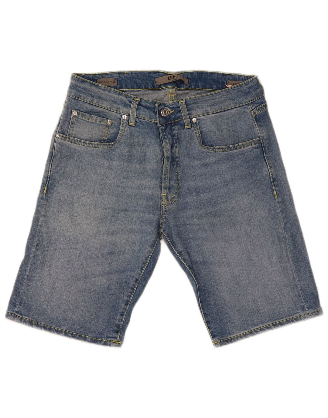 Liu Jo Mens Regular Slim Denim Shorts W32 Medium Blue Cotton