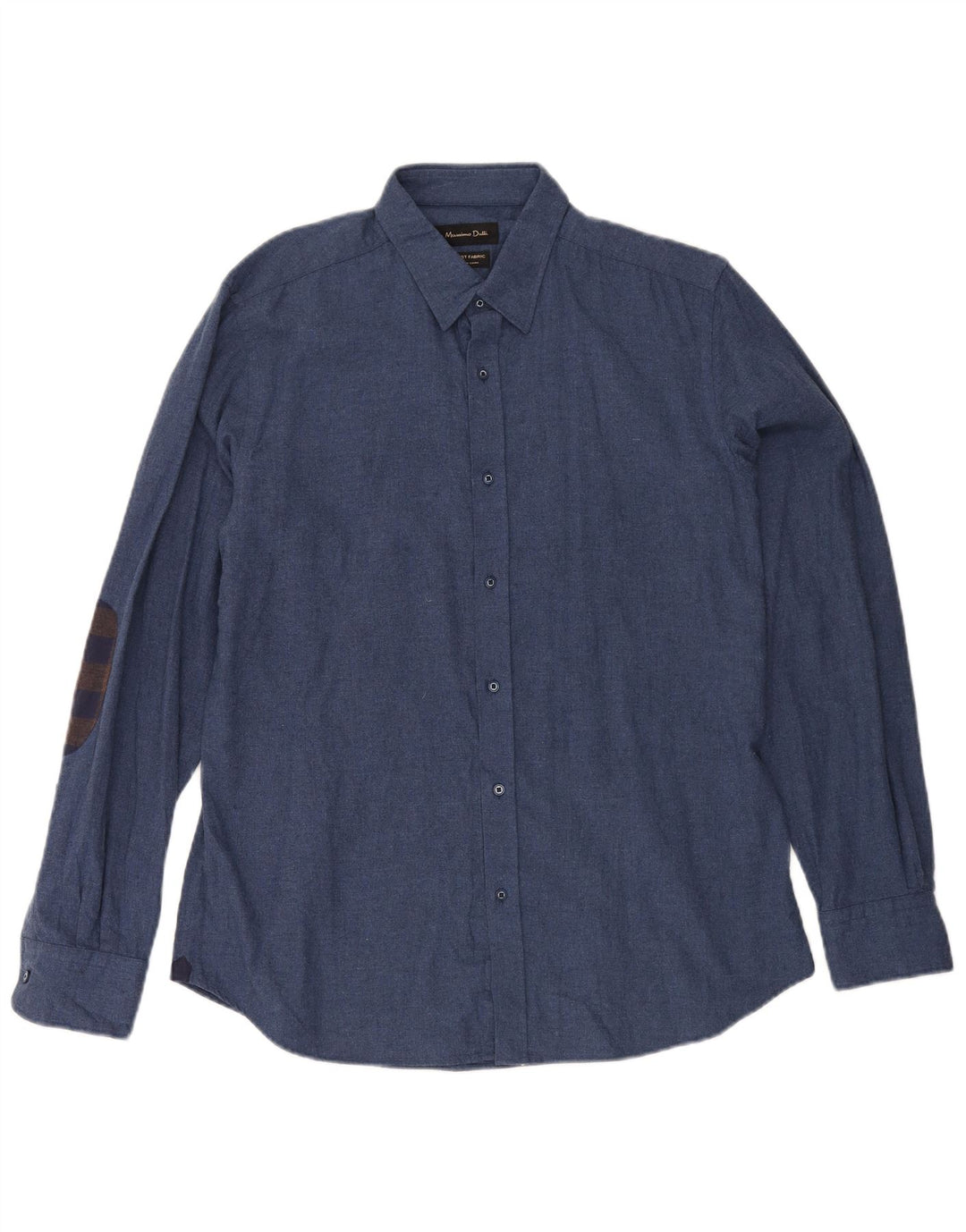 Massimo Dutti Mens Shirt Large Navy Blue Cotton