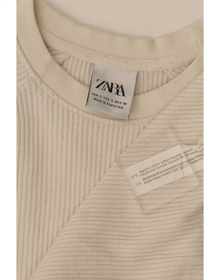 Zara Mens T-Shirt Top Small White Cotton