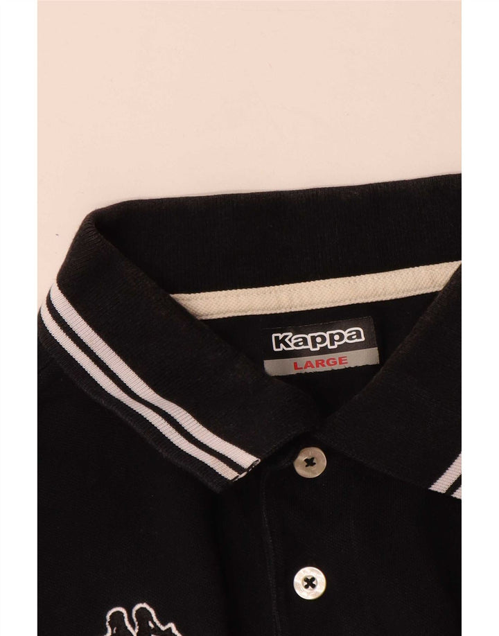 Kappa Herren-Poloshirt, groß, schwarz gestreift