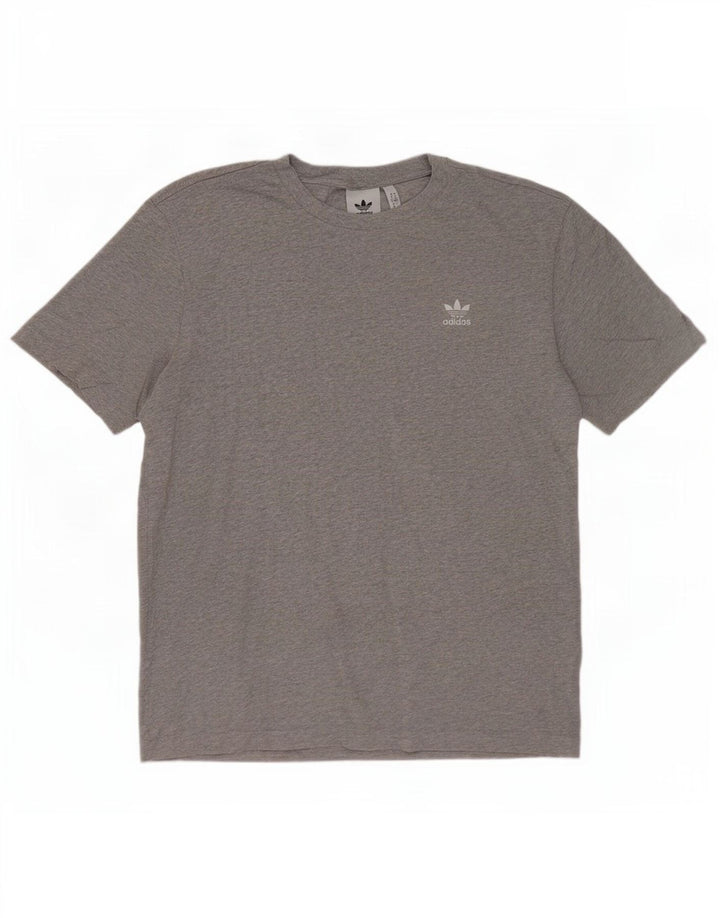 Adidas Mens T-Shirt Top Medium Grey Cotton