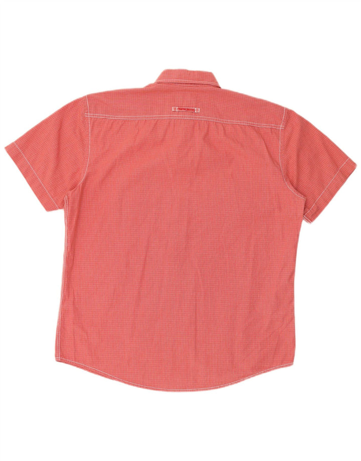 Camicia a maniche corte da uomo Camel Active in cotone a quadri rossi grandi
