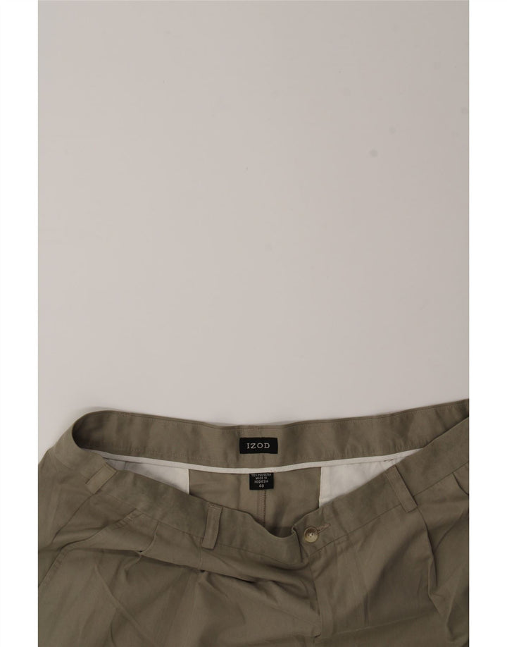 IZOD Mens Pegged Chino Shorts W40 XL Beige Polyester Vintage Izod and Second-Hand Izod from Messina Hembry 