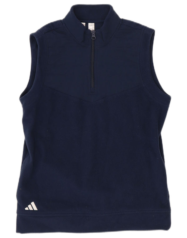 Adidas Boys με φερμουάρ με λαιμόκοψη χωρίς μανίκια fleece jumper 11-12 ετών Navy Blue