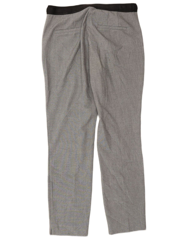 Zara Womens Tapered Chino Trousers Medium W30 L28 Grey Check Polyester