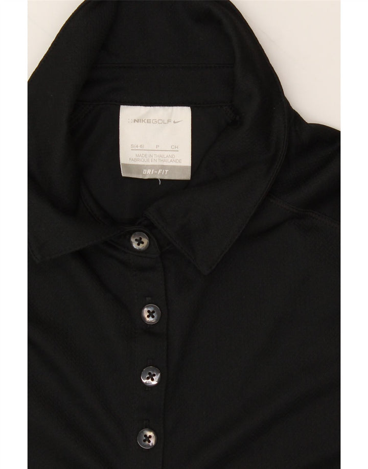 NIKE Womens Oversized Polo Shirt UK 10 Small Black Polyester Vintage Nike and Second-Hand Nike from Messina Hembry 
