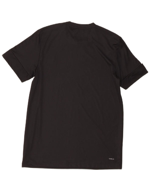 Adidas Hommes Climalite Graphic T-Shirt Top Noir Moyen Polyester