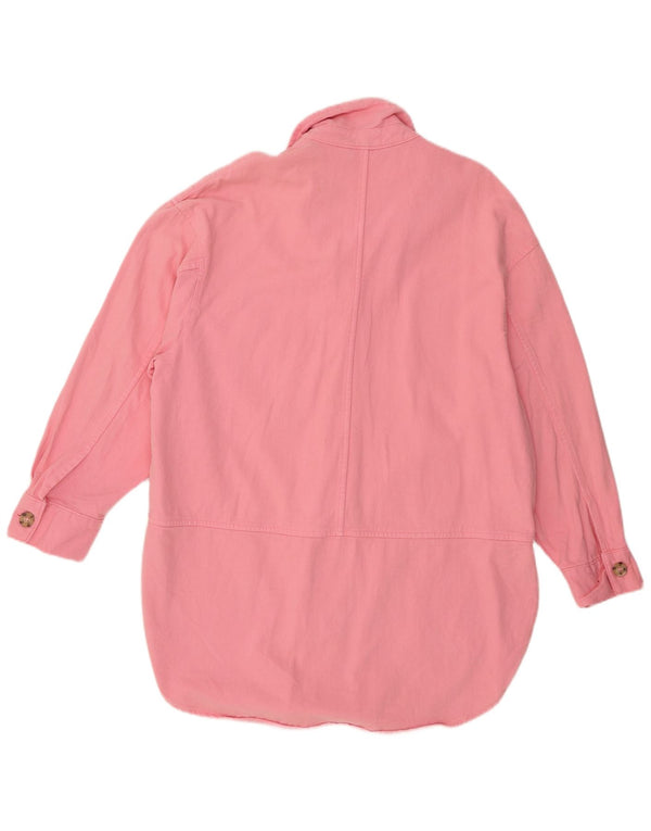 Zara Vestido camisero vaquero para mujer UK 44 Algodón rosa medio
