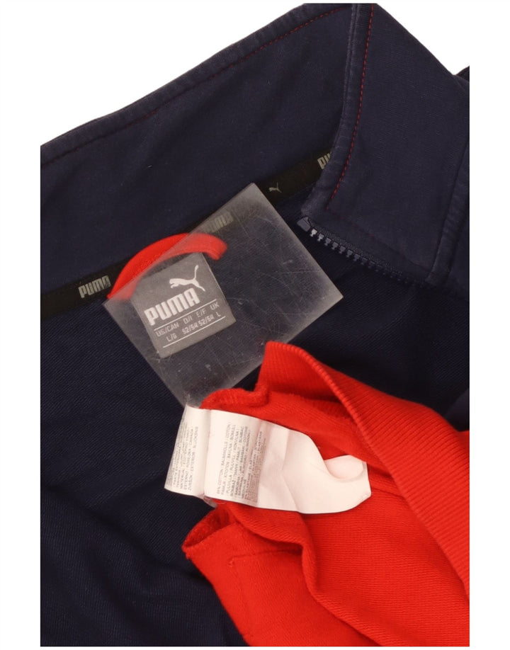 Puma Mens Graphic Tracksuit Top Jacket Large Red Colourblock Cotton