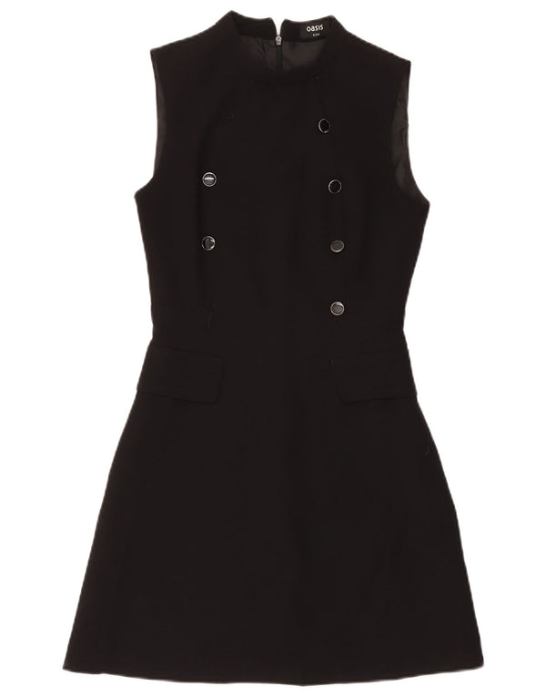 Oasis Womens Sleeveless Sheath Dress UK 8 Small Black Polyester