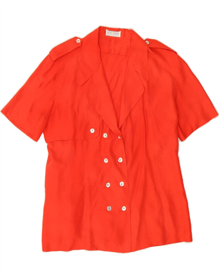 VINTAGE Womens Military Short Sleeve Blazer Jacket EU 38 Medium Red Vintage Vintage and Second-Hand Vintage from Messina Hembry 