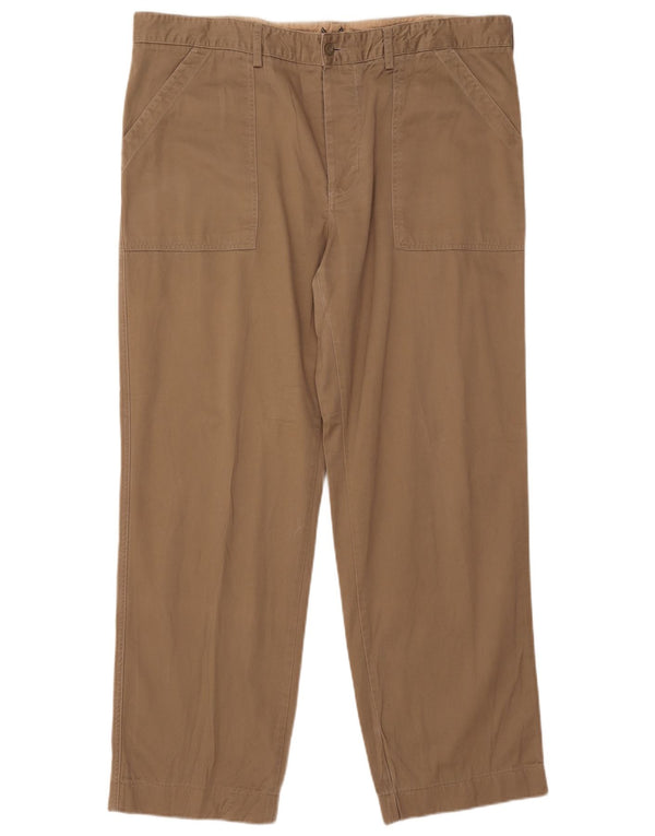 Avirex Mens Straight Casual Trousers W40 L31 Beige Cotton