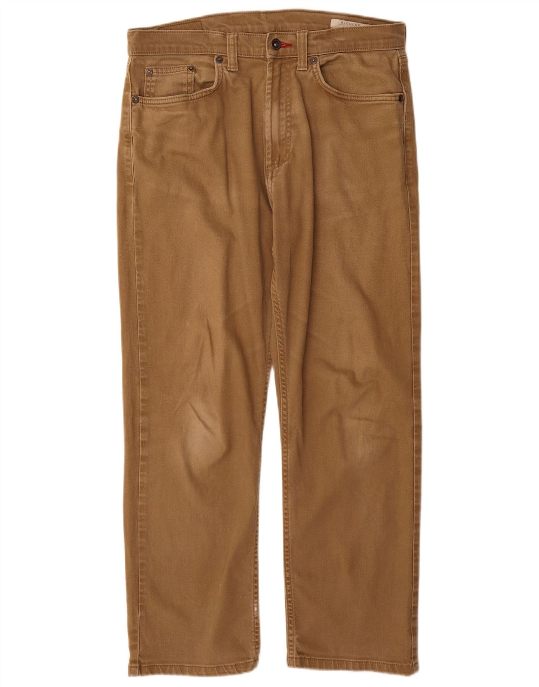 Marks & Spencer Mens Regular Straight Jeans W32 L29 Beige Cotton