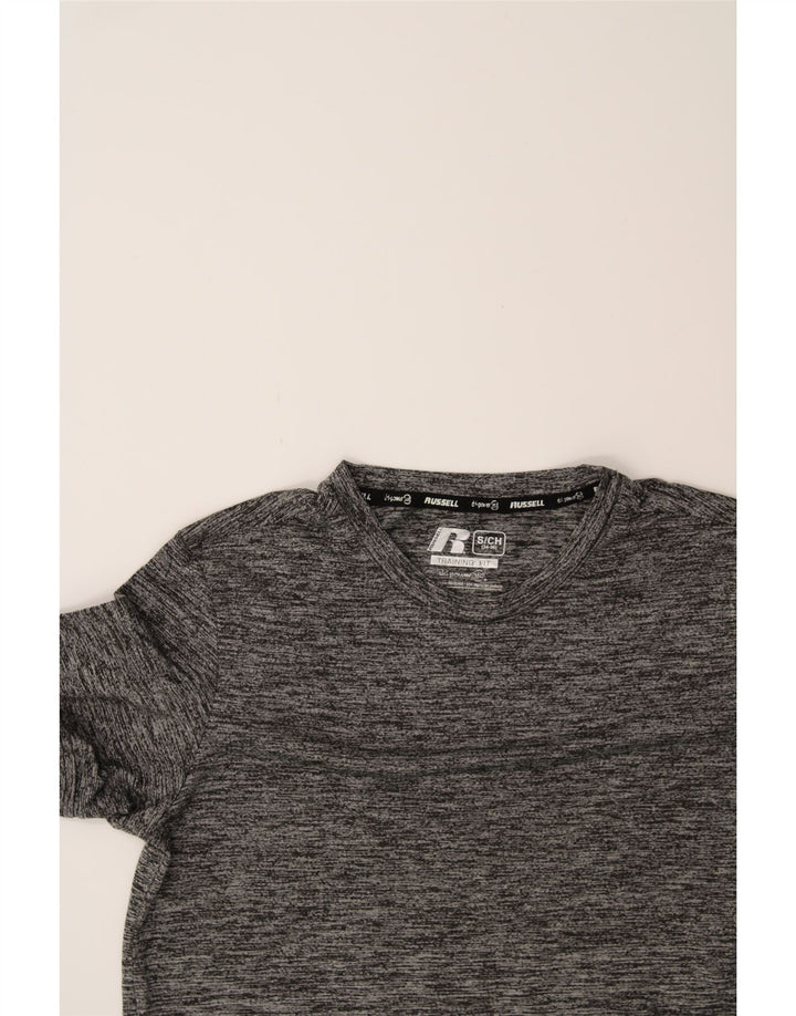 RUSSELL ATHLETIC Mens T-Shirt Top Small Grey Polyester Vintage Russell Athletic and Second-Hand Russell Athletic from Messina Hembry 