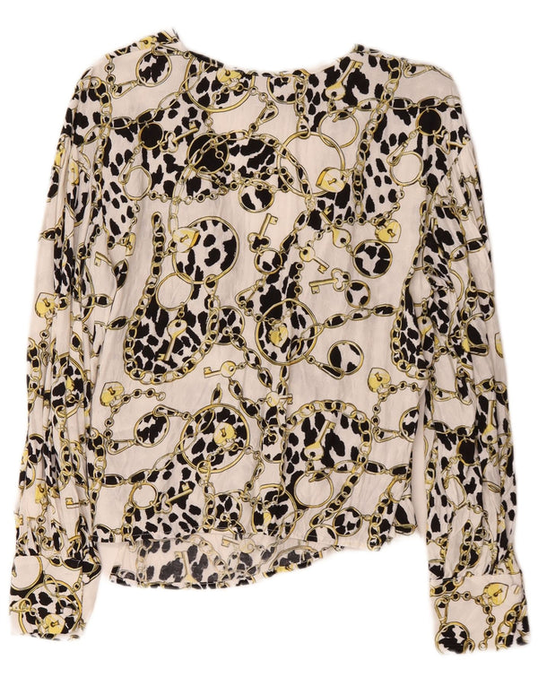 Topshop Cardigan surdimensionné à motif abstrait pour femme UK 6 XS Blanc
