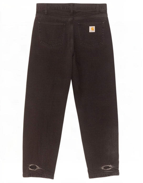 Carhartt Herren Distressed Loose Jeans W32 L31 Schwarze Baumwolle