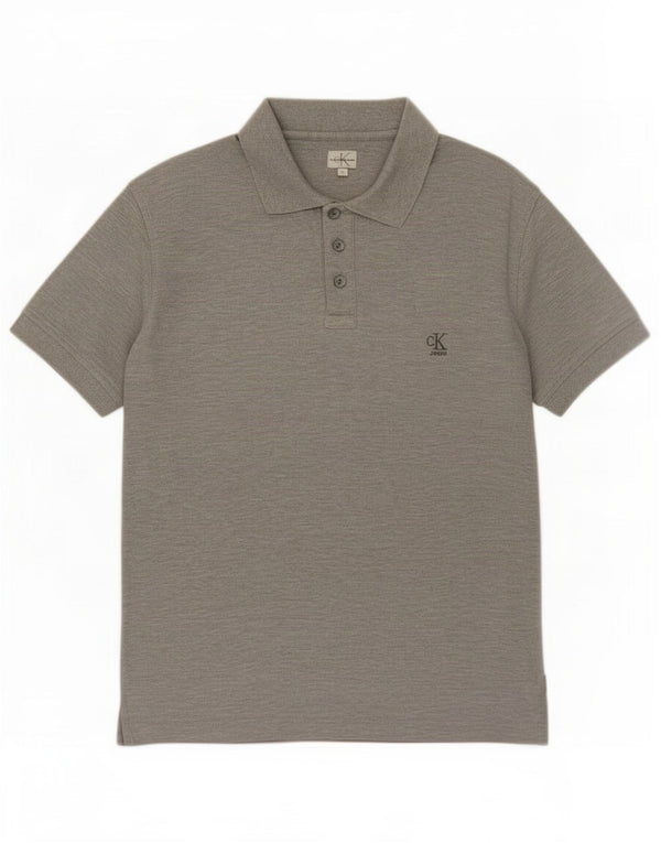 Calvin Klein Jeans Mens Polo Shirt Small Grey Cotton