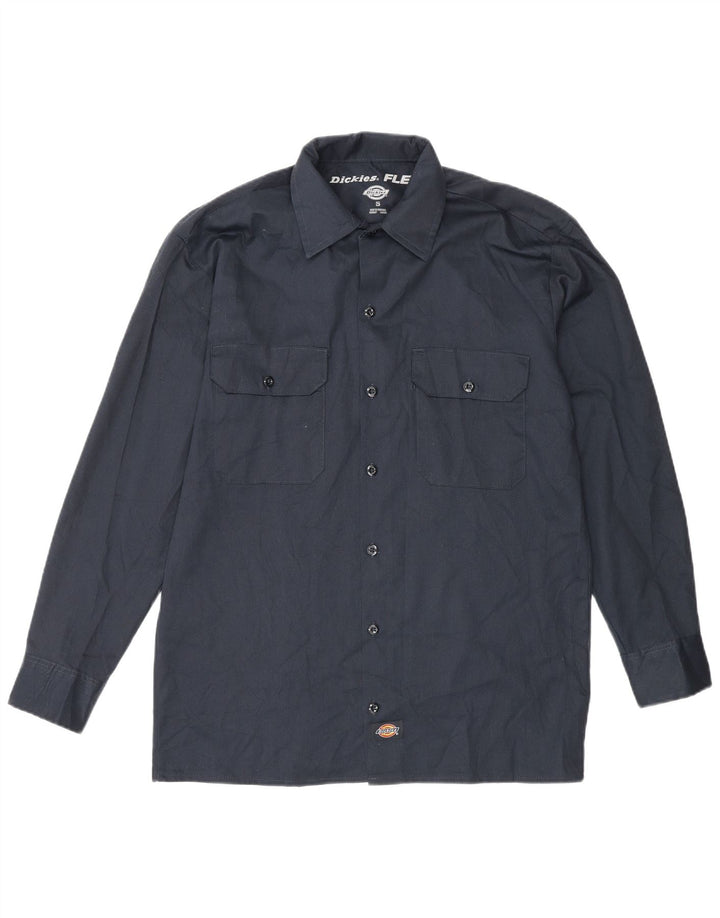 Dickies Mens Shirt Small Navy Blue Polyester