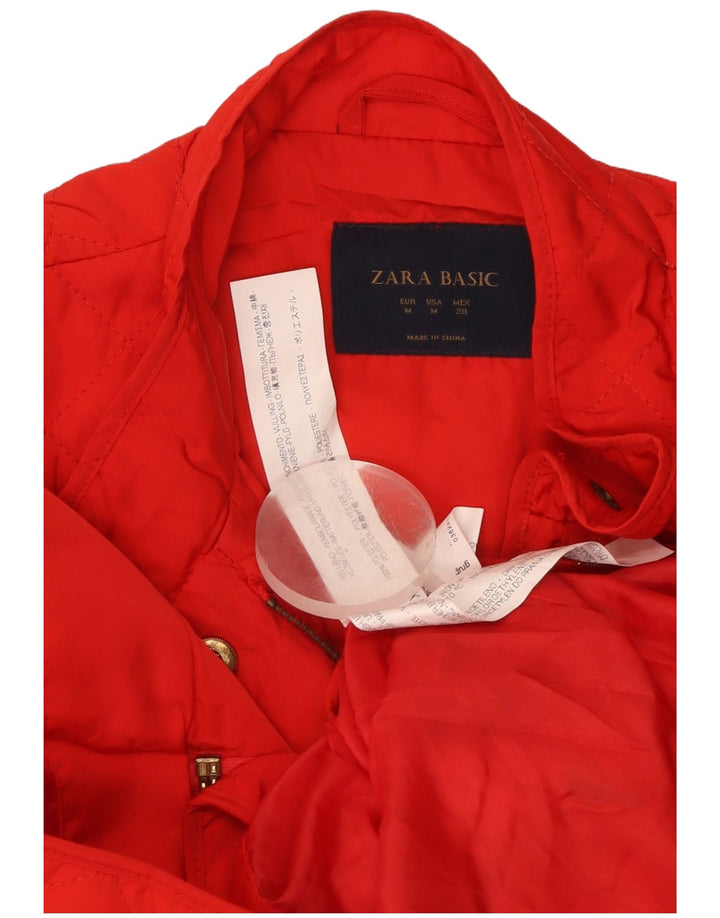 Zara Womens Quilted Gilet UK 12 Medium Red Polyester