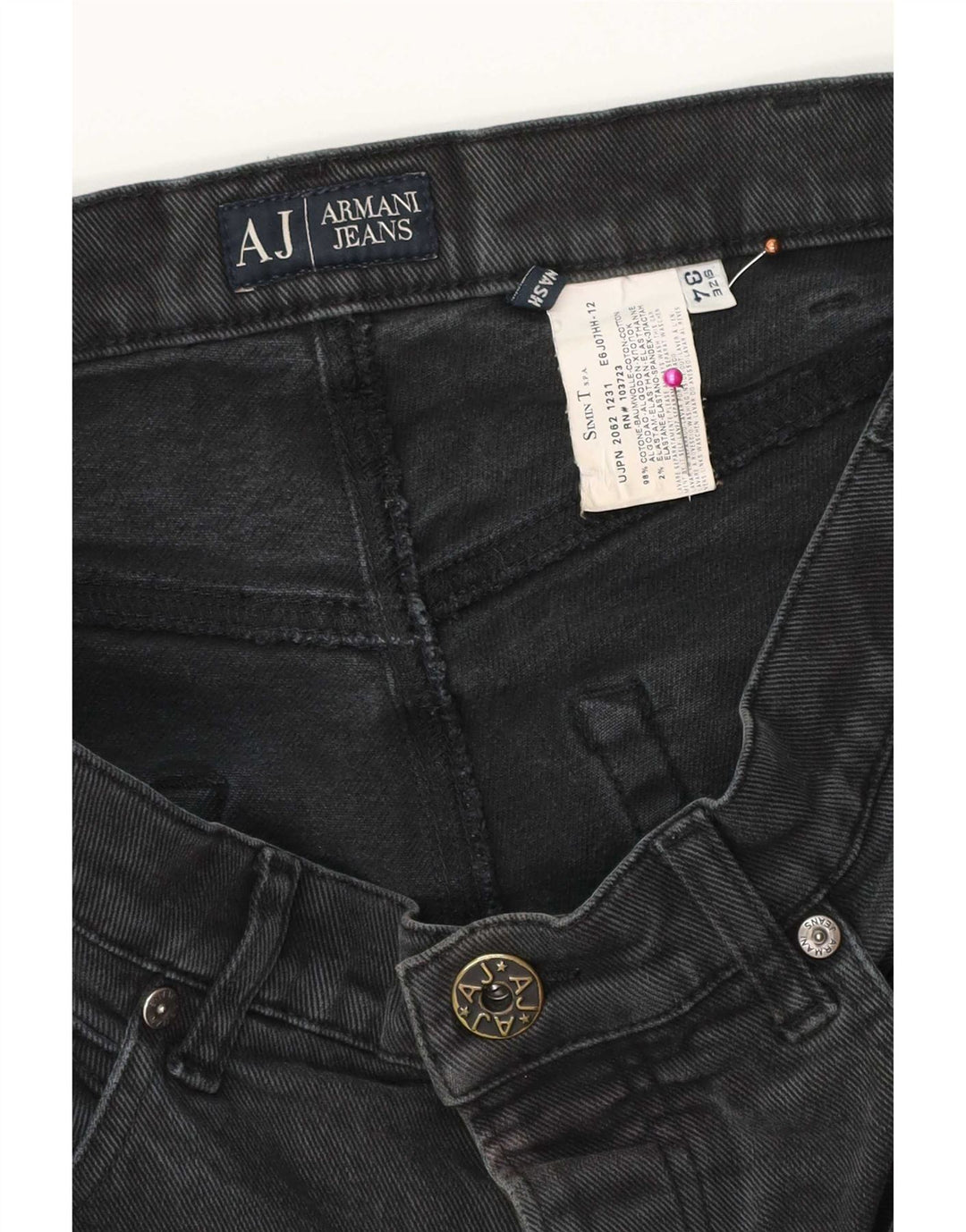 Armani Jeans Mens Straight W34 L32 Black Cotton