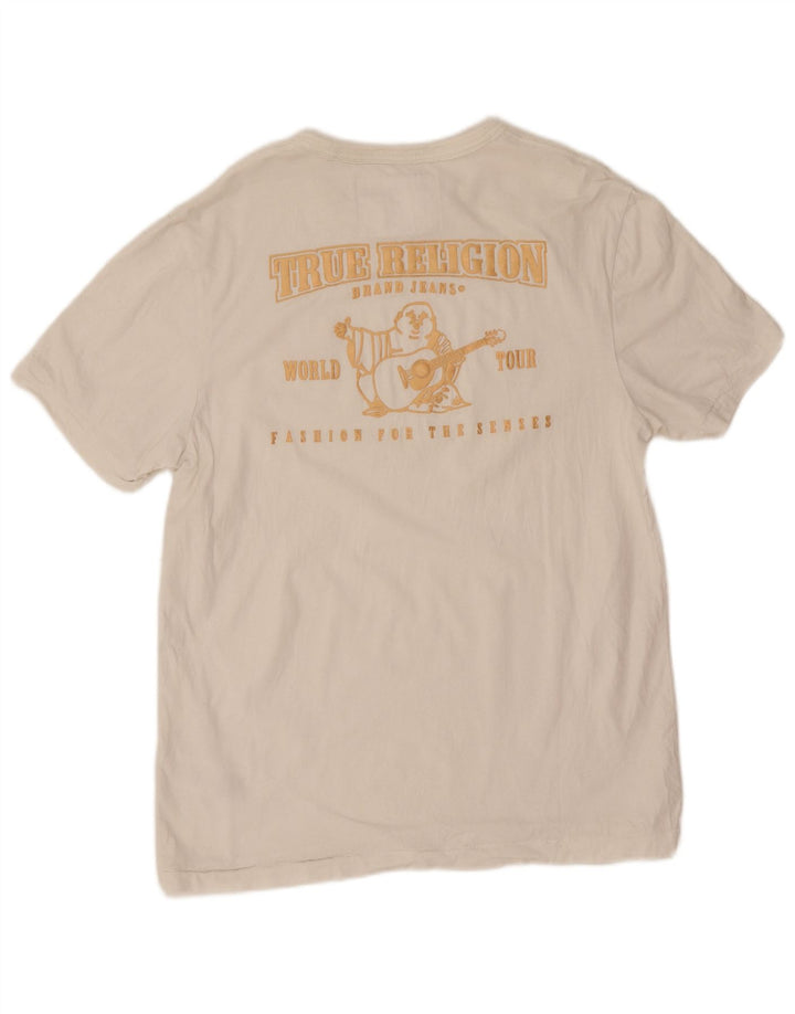 True Religion Herre grafisk T-shirt Top Medium Hvid Bomuld
