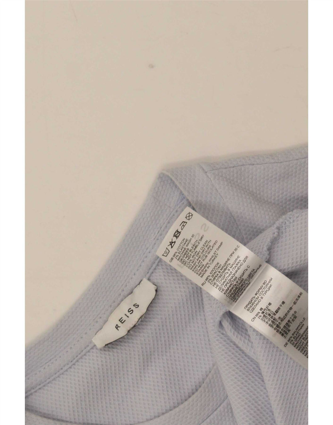 Reiss Mens T-Shirt Top Medium Blue Cotton