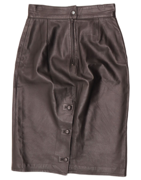 Vintage Damen Lederrock W24 XS Schwarz