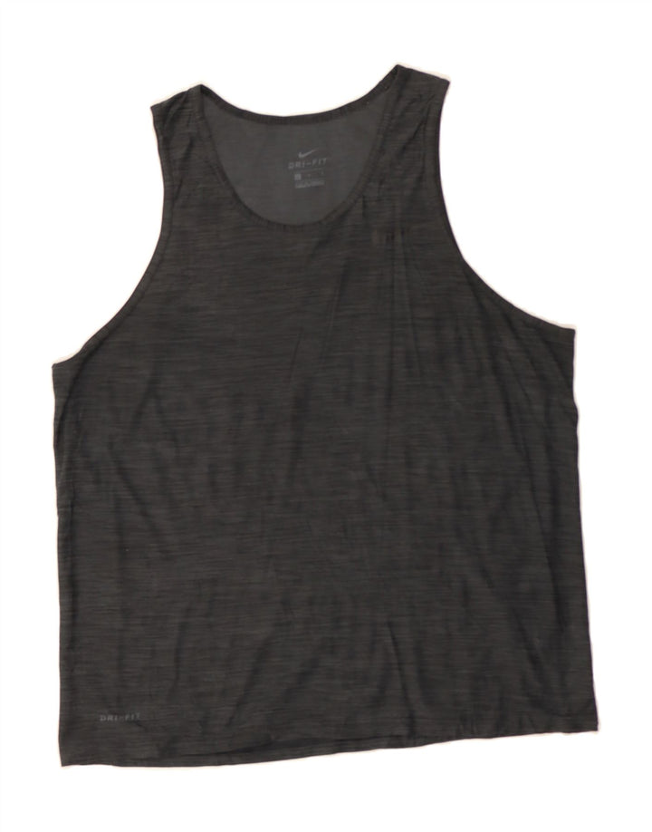 NIKE Womens Dri Fit Vest Top UK 16 Large Grey Polyester Vintage Nike and Second-Hand Nike from Messina Hembry 