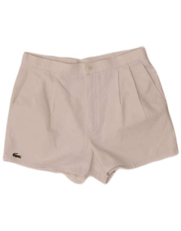 Lacoste Mens Casual Shorts W30 Small White Polyester