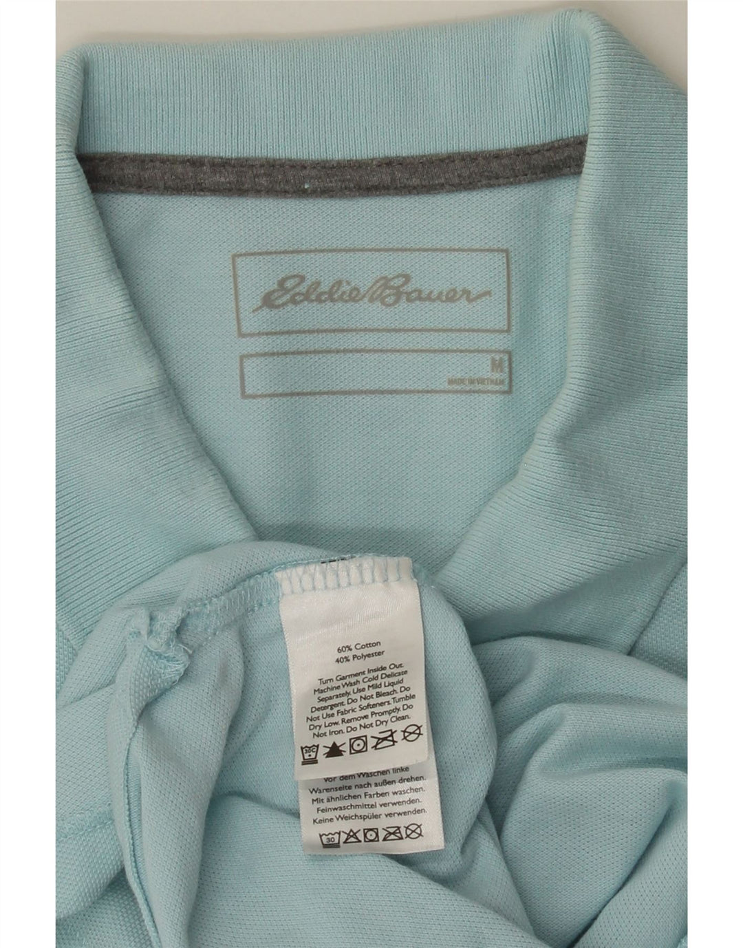 EDDIE BAUER Mens Polo Shirt Medium Blue Cotton Vintage Eddie Bauer and Second-Hand Eddie Bauer from Messina Hembry 