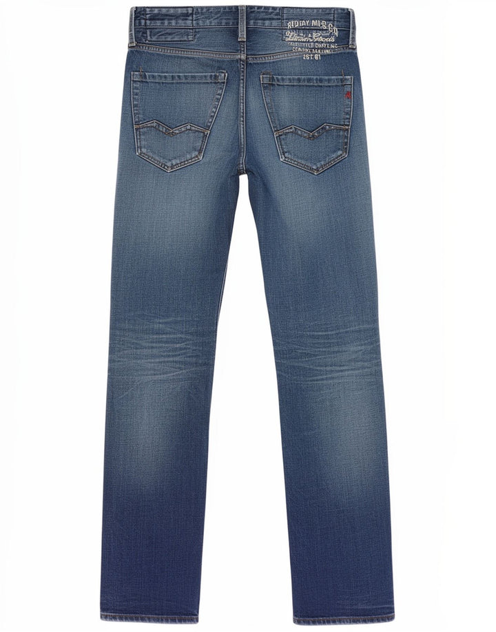 Replay Mens Waitom Slim Jeans W29 L32 Blue Cotton