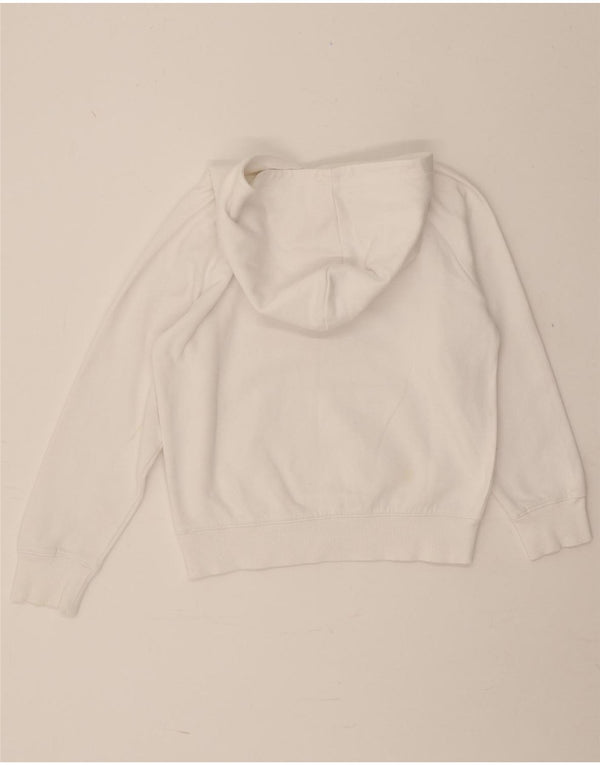 Champion Girls Graphic Hoodie Jumper 9-10 Years Medium White Striped Cotton