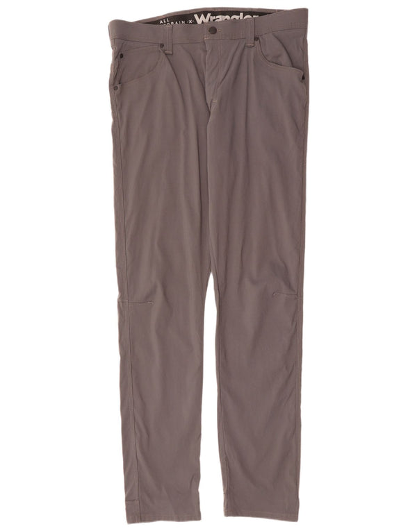Wrangler Mens Slim Casual Trousers W36 L34 Grey Nylon