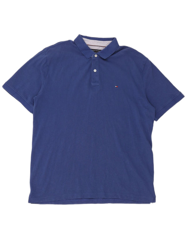 Polo a maniche corte da uomo Tommy Hilfiger 2XL in cotone blu