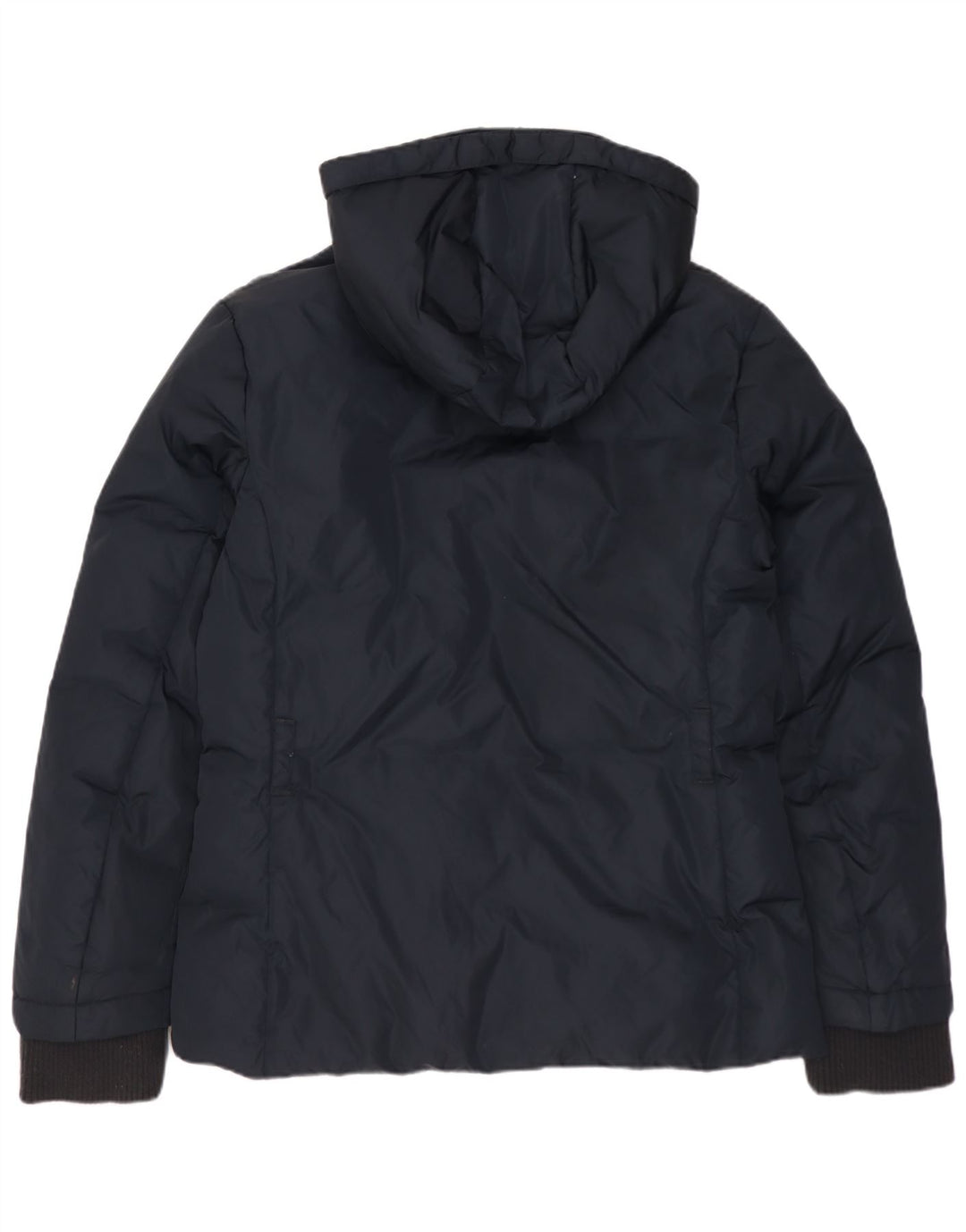BENETTON Veste matelassée à capuche pour femme UK 14 Bleu marine moyen