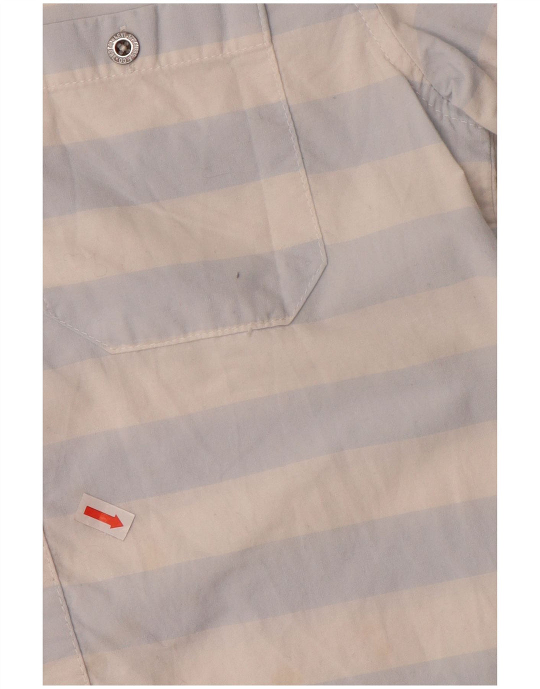 LEVI'S Boys Short Sleeve Shirt 10-11 Years Medium  Blue Striped Cotton