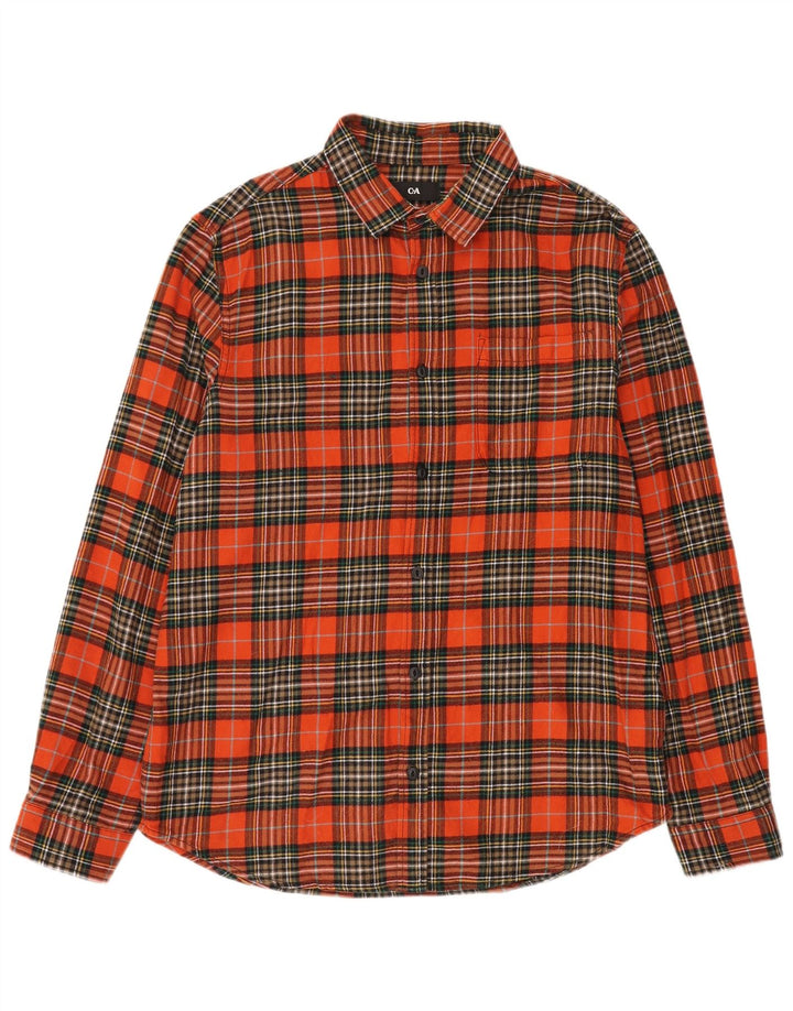C&A Mens Flannel Shirt Large Red Check Cotton