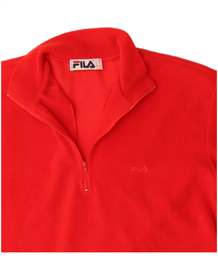 Fila Herren-Fleecepullover mit Reißverschluss am Hals IT 48 Mittelrotes Polyester