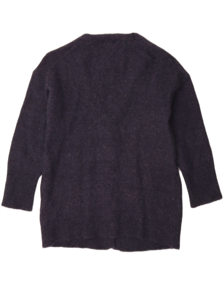 Massimo Dutti Womens Cardigan Sweater UK 10 Small Navy Blue Polyamide