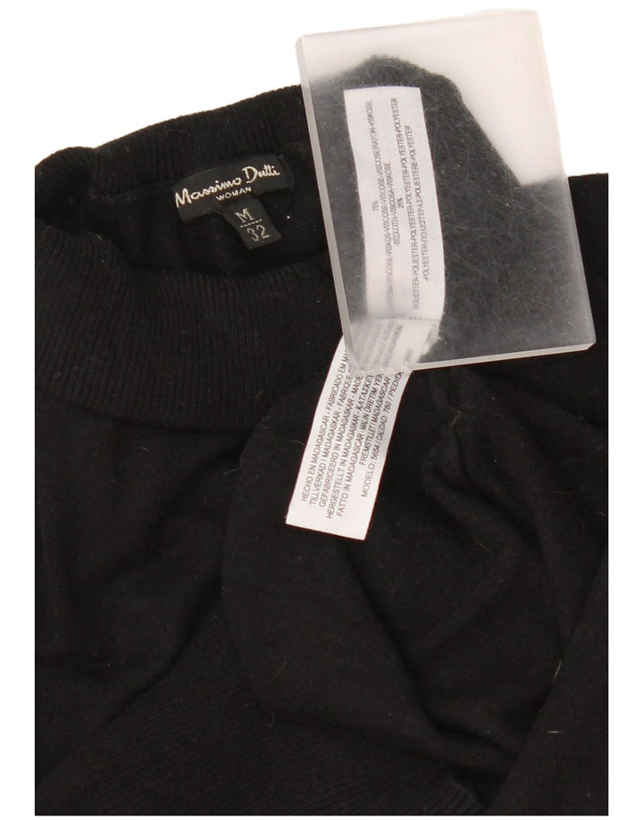 Massimo Dutti Womens Roll Neck Jumper Sweater UK 12 Medium Black