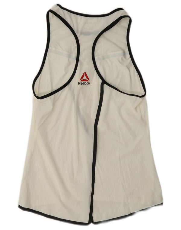 Reebok Damen Graphic Vest Top UK 8/10 Small Weiß