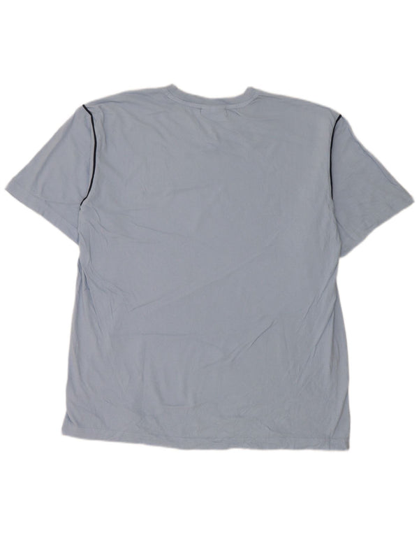 T-shirt da uomo Asics Top XL in cotone a righe blu