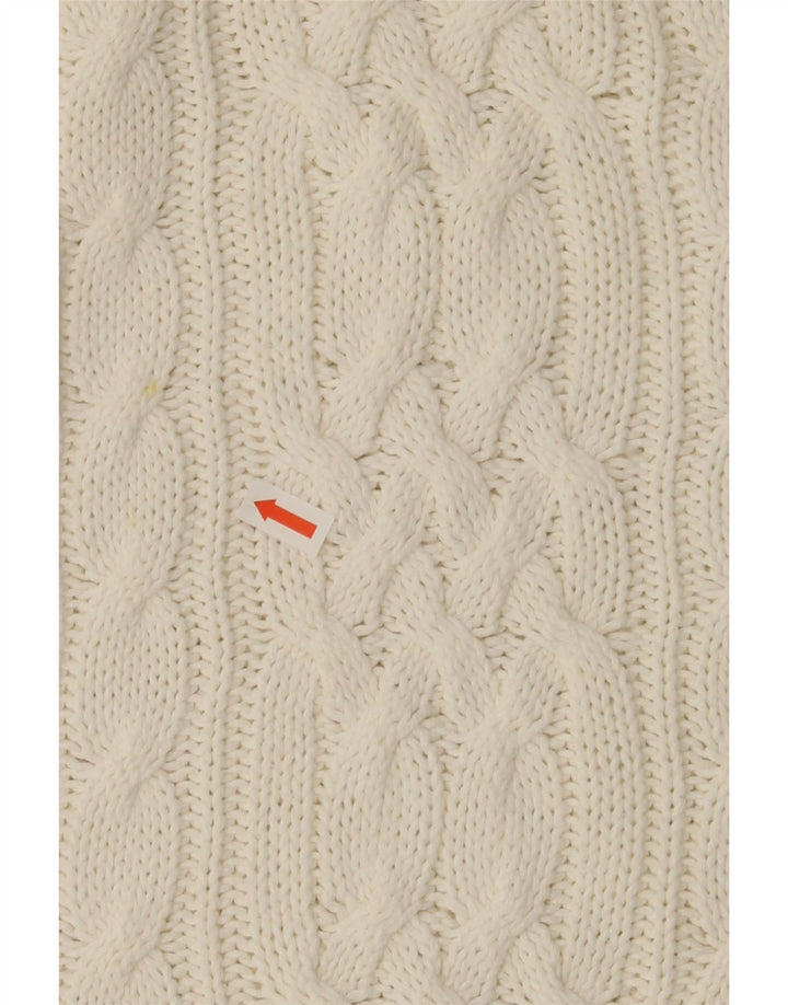 VINTAGE Mens Crew Neck Jumper Sweater Large White Cotton Vintage Vintage and Second-Hand Vintage from Messina Hembry 