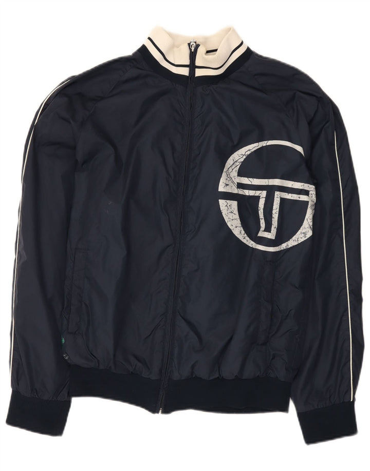 Sergio Tacchini Herre grafisk træningsdragt Top jakke Lille marineblå polyamid