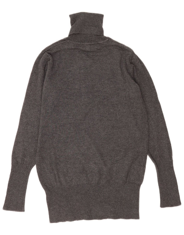 Zara Dame Rullehals Sweater UK 12 Medium Grå Rayon