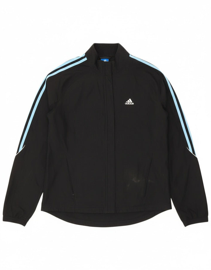ADIDAS Womens Tracksuit Top Jacket UK 14 Large  Black