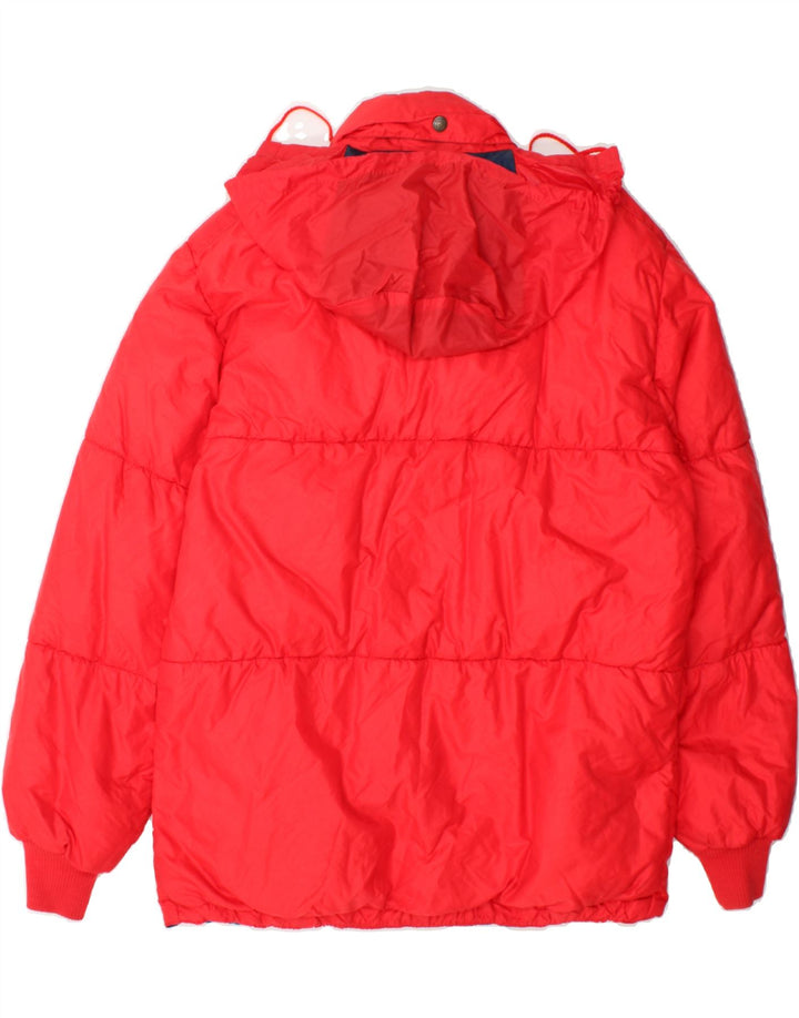 CIESSE PIUMINI Mens Hooded Padded Jacket UK 40 Large Red Polyamide Vintage Ciesse Piumini and Second-Hand Ciesse Piumini from Messina Hembry 